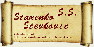 Stamenko Stevković vizit kartica